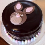 Chocolate rabbit easter cake